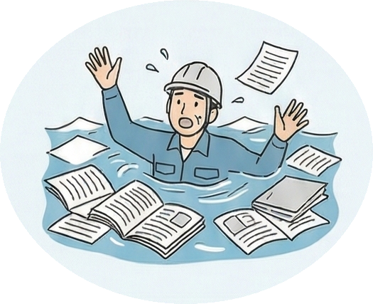 情報洪水のイラスト