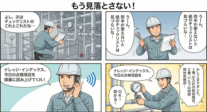 メンテナンス現場での活用例マンガ